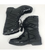 Khombu Angel Black Faux Fur Cold Weather Winter Snow Lace Up Boots Size 7 - $79.99