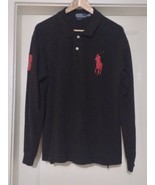 Polo by Ralph Lauren Mens Black Red Custom Fit Big Pony XL Long Sleeve - £31.07 GBP