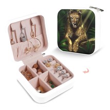 Leather Travel Jewelry Storage Box - Portable Jewelry Organizer - Leopard - £12.18 GBP