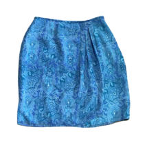 Worthington Classy Skirt ~ Knee Length ~ Size 12P ~ Blue ~ Paisley - £10.56 GBP