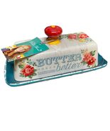 Covered Stoneware Butter Dish The Pioneer Woman Vintage Floral Multicolo... - $14.85