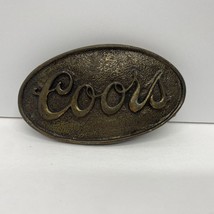 Coors Beer Promo Brass Belt Buckle Brewery Emblem Colorado Vtg Fight Litter - £11.03 GBP