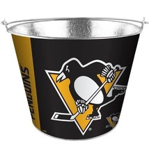 Pittsburgh Penguins NHL 5 Quart Hype Ice Bucket Drink Pail Metal Full Wr... - $33.14 CAD