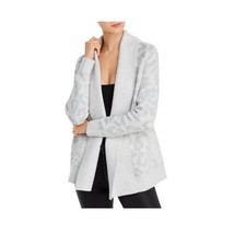 Aqua Womens M Grey Silver Leopard Print Collared Cardigan Sweater NWT CG22 - $43.11