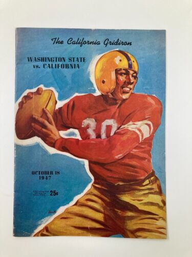 October 18 1947 Football Washington State v California Gridiron Official... - $28.45