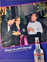 SMIRNOFF 80 PROOF VODKA-Crisp-Clear-Smooth-Waiter-Friends-1986 Vintage P... - $14.64