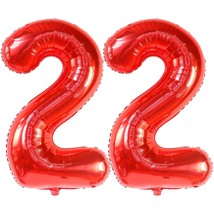 , Gaint Red 22 Balloon Number - 40 Inch | Red 22 Birthday Balloon Decor ... - £13.42 GBP