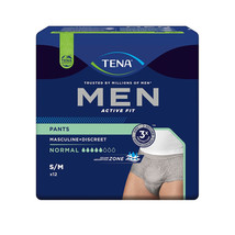 TENA MEN Active Fit Incontinence Pants Normit S/M grey 12 pieces - $94.00