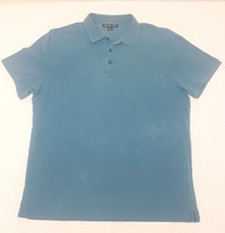 Michael Kors Polo Shirt Short Sleeve Collared Cotton Mens Size Large Aqua Blue  - £9.34 GBP