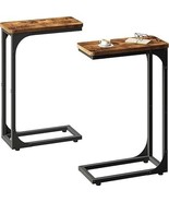 QEEIG Narrow C Shaped Side Table Set of 2 Living Room Sets Slim Couch Tr... - $68.38 CAD