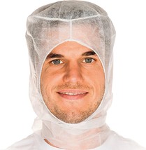 Protective Hoods 1000ct Disposable White Polypropylene 18 gsm Hooded Caps - £136.13 GBP