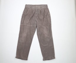 Vintage 90s Streetwear Mens 34x30 Faded Pleated Cuffed Wide Leg Corduroy... - $59.35