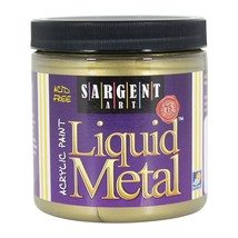 Sargent Art 8 Ounce Liquid Metal Acrylic Paint, Antique Gold Color, Bril... - $21.99