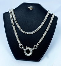Silver Wheat Chain Necklace 925 Sterling Silver, Handmade Unisex Link Necklace   - £95.90 GBP+