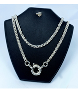Silver Wheat Chain Necklace 925 Sterling Silver, Handmade Unisex Link Ne... - £95.92 GBP+