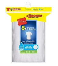 Hanes Boys&#39; Tagless White T-Shirts, Pack of 8,, Size Large - £14.87 GBP