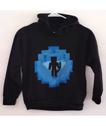 JINX Minecraft Fleece Lined Hoodie Black Blue Kids Small 6/7 - $20.00