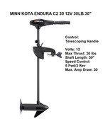 MINN KOTA ENDURA C2 30 12V 30LB 30&quot; Trolling Motor - £109.74 GBP