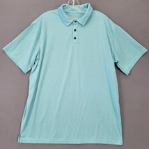 Cossniss Men Shirt Size XL Blue Polo Preppy Turquoise Classic Short Slee... - £10.04 GBP