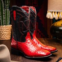 ALABAMA Genuine Ostrich Skin Cowboy Boot from the Western Collection Red image 2