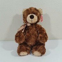 Aurora 10 Inch Puddin Bear Plush Stuffed Animal Teddy Bear Brown Bow #01... - $19.17