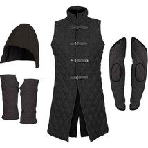 Thick Padded Armor Gambeson New Medieval Viking Renaissance gambeson with Coif - £88.15 GBP+