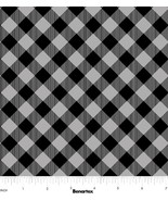 Cotton Chillin &amp; Grillin Checks Stripes Black Gray Fabric Print by Yard ... - $19.59 CAD