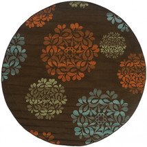 Oriental Weavers Montego 2635N 8 Round Round - Brown/ Blue-Polypropylene - £166.54 GBP