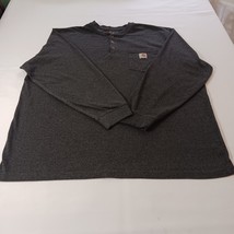 Carhartt K128 CRH Original Fit Mens Charcoal Gray Long Sleeve Henley T-S... - €13,63 EUR