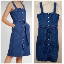 Gap Womens Denim Dress Size XS Jumper Style Full Button Front Belted Poc... - £18.47 GBP