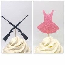Rifles or ruffles cupcake, Gender Reveal Cupcake Toppers, Gender Reveal ... - $8.42