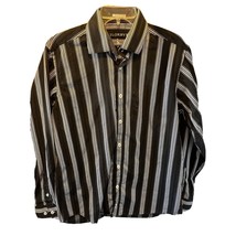 Tailorbyrd Men’s M Black/White Striped Long Sleeve Button Down Classic F... - $13.85