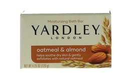 Yardley London Moisturizing Bar Oatmeal &amp; Almond with Natural Oats 4.0 oz (Pack  - £30.36 GBP