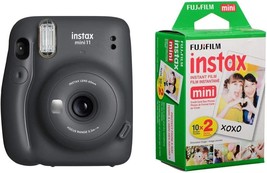Fujifilm Instax Mini 11 Instant Film Camera, Charcoal Gray - With, 20 Ex... - $129.99