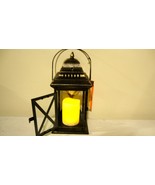 Candle Lantern in Black metal with led candle - battery operated - $30.84 CAD