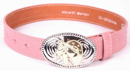 NOCONA Leather Belt-Youth Girls-Tooled Stamped-Western Floral-Stitching-Buckle - £18.67 GBP