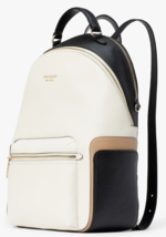 Kate Spade Hudson White Black Leather Large Laptop Backpack K7777 NWT $358 - £155.70 GBP