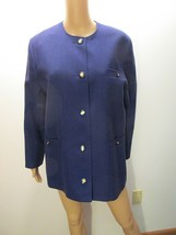 AVOCA Bluish Purple Button Down 100% Wool Coat Jacket M Vintage Ireland ... - £15.65 GBP