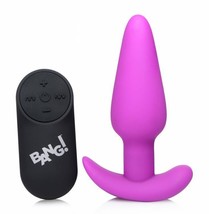 BANG! 21X VIBRATING SILICONE BUTT PLUG WITH REMOTE CONTROL - £37.35 GBP