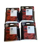OEM GENUINE NEW HP 58 (C6658AN) Photo Color Ink Cartridge Lot of 4 ~ Exp... - $28.05