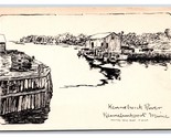 Boats on Kennebunk River Sketch Kennebunkport Maine ME UNP DB Postcard S14 - $3.91