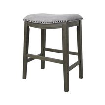 DTY Indoor Living Aurora Saddle Stool -25&quot; Counter Stool, White/Dark Gray PU, Se - £90.01 GBP+