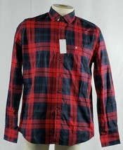 Simply Styled Shirt Men&#39;s Red Plaid Size M Long Sleeve New - £12.65 GBP