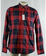 Simply Styled Shirt Men&#39;s Red Plaid Size M Long Sleeve New - £12.38 GBP
