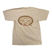 Bear Surfboards Size Large  T-Shirt Logo 1980&#39;s Surf Wave Graphic TAN - £29.62 GBP