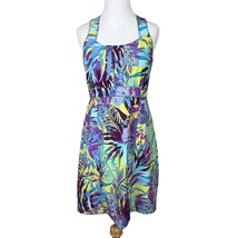 Title Nine Dress 4 Multicolor Trouble Nimblene Tropical Built In Bra Zip A-Line - £31.58 GBP