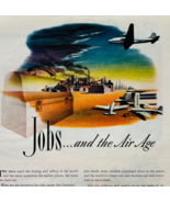 1944 Airline Jobs In The USA Advertisement Aviation Employment WW2 Era E... - $460.99 MXN