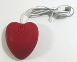 Heart-Shaped Computer Mouse Red Wired USB - $7.91
