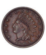 1863 Guerre Civile Token, Indien Croisés Canons F-82/351, Au État - $110.17