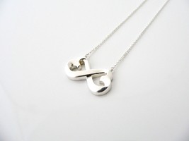 Tiffany &amp; Co Silver Picasso Double Loving Heart Necklace 19 inch Chain 925 Gift - £181.59 GBP